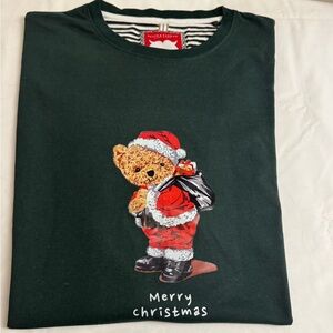 Denim & Flower Merry Christmas Tee Large